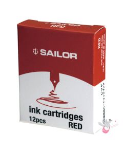 SAILOR Basic Ink Cartridges - Pack of 12 - Red