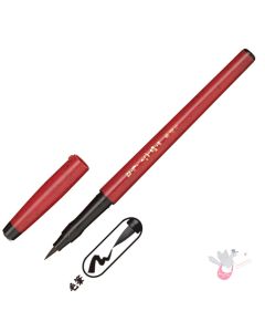 SAILOR Fude Hondukuri Red (Red Body) - Brush Pen - Black Ink