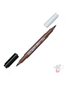 SAILOR Fude Keitai Double-Sided Brush Pen - Medium - Brown Body - Black and Grey Permanent Ink