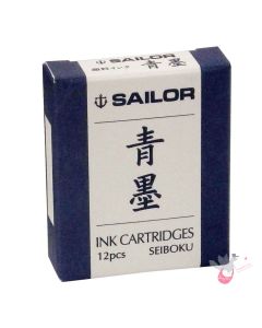 SAILOR Seiboku Ink Cartridges - Pack of 12 - Blue Black