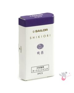 SAILOR SHIKIORI Fountain Pen Ink Cartridges - Pack of 3 - Shigure (Surprising Purple)