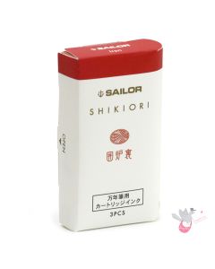 SAILOR SHIKIORI Fountain Pen Ink Cartridges - Pack of 3 - Irori (Fire Hearth)