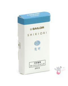 SAILOR SHIKIORI Fountain Pen Ink Cartridges - Pack of 3 - Yukiakari (Light Snow)