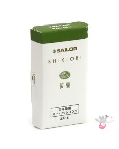 SAILOR SHIKIORI Fountain Pen Ink Cartridges - Pack of 3 - Wakauguisu (Nightingale Green)