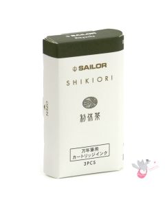 SAILOR SHIKIORI Fountain Pen Ink Cartridges - Pack of 3 - Rikyucha