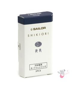 SAILOR SHIKIORI Fountain Pen Ink Cartridges - Pack of 3 - Yonaga (Long Night)