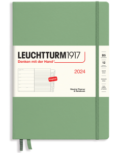 2024 LEUCHTTURM1917 Weekly Planner and Notebook - Hard Cover - Composition (B5) - Sage