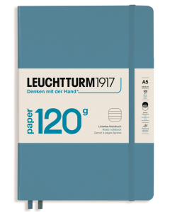 LEUCHTTURM1917 120 gsm Classic Hard Cover Notebook - Medium (A5) - Ruled - Nordic Blue