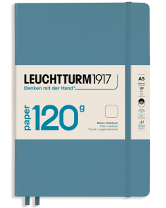 LEUCHTTURM1917 120 gsm Classic Hard Cover Notebook - Medium (A5) - Plain - Nordic Blue