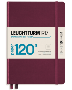LEUCHTTURM1917 120 gsm Classic Hard Cover Notebook - Medium (A5) - Dotted - Port Red