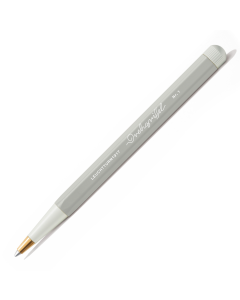 Drehgriffel No.1 Ballpoint Twist Pen - Royal Blue Ink (M) - Aluminium Barrel in Light Grey