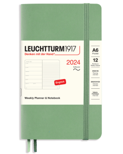 2024 LEUCHTTURM1917 Weekly Planner and Notebook - Soft Cover - Pocket (A6) - Sage