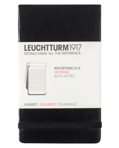 LEUCHTTURM1917 Classic Hard Cover - Notebook Reporter (A6) - Squared - Black
