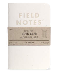 FIELD NOTES Birch Bark -  Set of 3 - Pocket (A6 9x13cm) - Grid Pages 