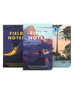 FIELD NOTES National Parks - Set of 3 - Pocket (A6 9x14cm) - Series F - Squared/Grid format 
