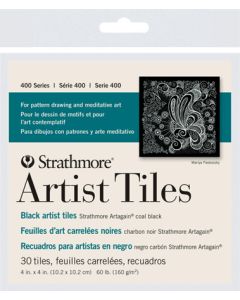 STRATHMORE Artagain Artist Tiles - Coal Black (160gsm) - 4 x 4" - 30 Sheets