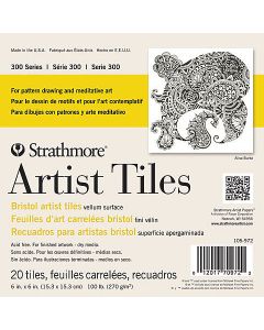 STRATHMORE Artist Tiles - Bristol Vellum (270gsm) - 6 x 6" - 20 Sheets 