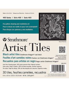 STRATHMORE Artist Tiles - Black (160gsm) - 6 x 6" - 30 Sheets