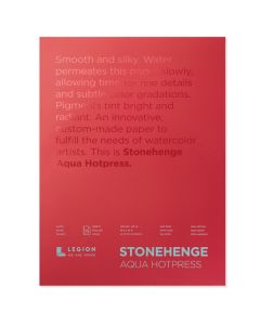 LEGION Stonehenge Aqua Watercolour Block - 300gsm - 100% Cotton - Hot Press - A4+ (22.9 x 30.5cm  9 x 12") - 15 Sheets