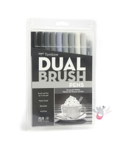 TOMBOW ABT Brush Pen - Greyscale Palette - Pack 10