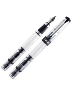 TWSBI Diamond 580ALR Black Fountain Pen - Clear body with Black trim - Medium Nib