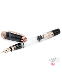 TWSBI Diamond 580 Rose Gold II Fountain Pen - Clear/smoke with rose gold trim - Extra Fine Nib    