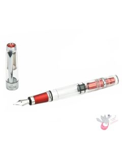 TWSBI Diamond 580AL Rose Fountain Pen - Clear with silver aluminium trim - Medium Nib     