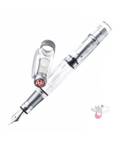 TWSBI Diamond 580AL R Nickel Grey Fountain Pen - Clear body with Nickel Grey trims - Extra Fine Nib