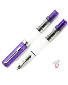 TWSBI Eco Fountain Pen - Clear / Transparent Purple - 1.1 Italic (stub) Nib 