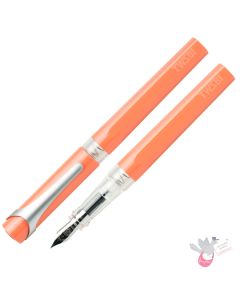 TWSBI SWIPE Fountain Pen - Spring Loaded Converter - Salmon Colour - Fine Nib
