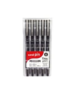 UNI PIN Fine Line Pen - Set 5 (0.1, 0.2, 0.3, 0.5, 0.8mm) - Black