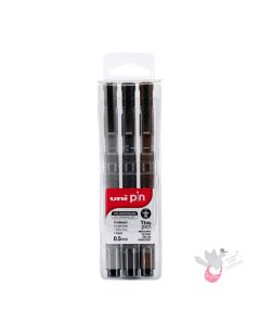 UNI PIN Fine Line Pen - Set 3 - Colours - 0.5mm