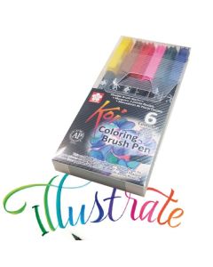 SAKURA Koi Brush Marker Set - Colour Set - Pack 6