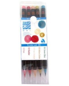 AKASHIYA SAI Watercolour Brush Marker - 5 Colour Set - Spring