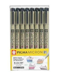SAKURA Pigma Micron 01 - Set 8 Colours