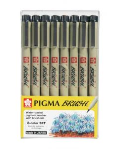 SAKURA Pigma Brush Set (8 Colours)